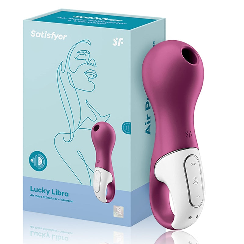 Satisfyer Lucky Libra Clitoris Stimulator ที่ชาร์จในตัว Vibrators สำหรับผู้หญิง Clitoris Sucker ซิลิโคน จับถนัดมือ Nipple Sucker ของเล่นทางเพศ