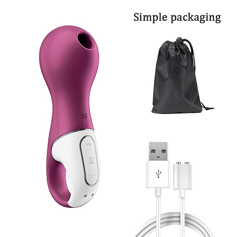 Satisfyer Lucky Libra Clitoris Stimulator ที่ชาร์จในตัว Vibrators สำหรับผู้หญิง Clitoris Sucker ซิลิโคน จับถนัดมือ Nipple Sucker ของเล่นทางเพศ
