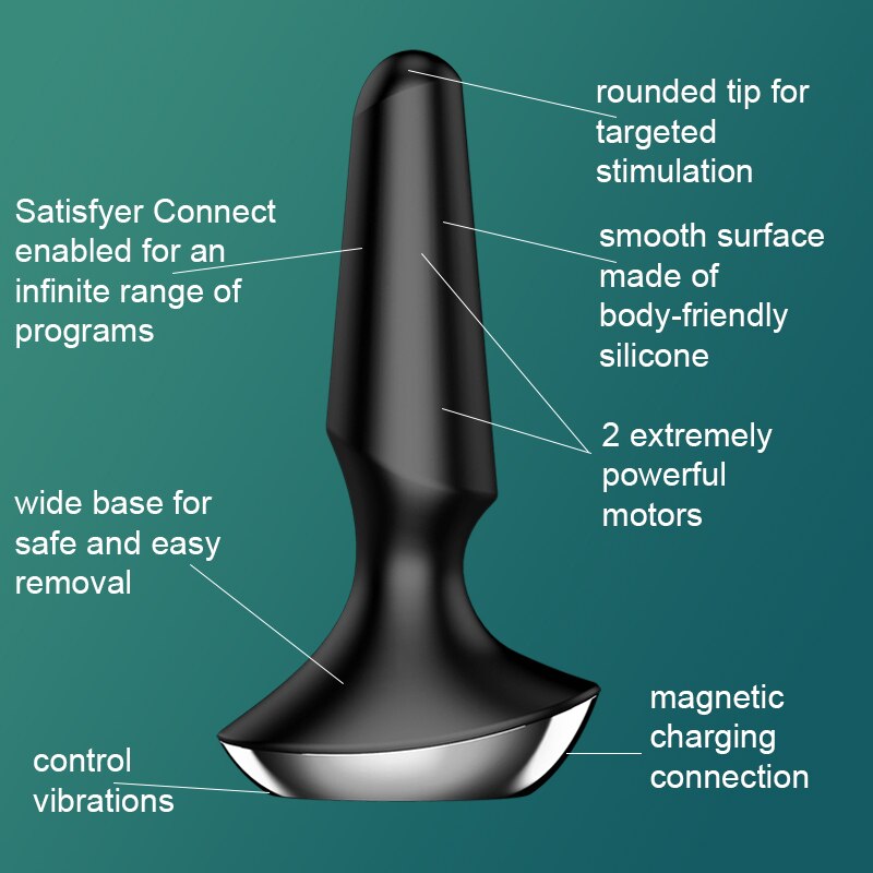 Satisfyer Plug-Ilicious 2 App รีโมทคอนโทรลนวดต่อมลูกหมาก Buttplug ของเล่นสำหรับชาย Vibrator ซิลิโคนวัสดุหญิง Anal Plug