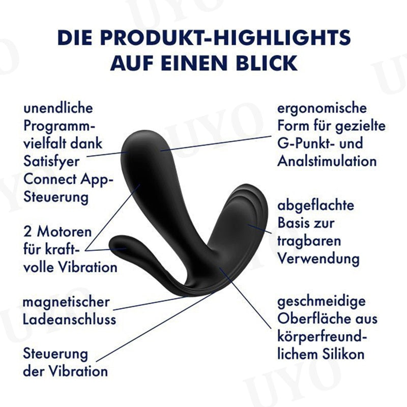 Satisfyer Top Secret + เครื่องสั่นซิลิโคนแบบสวม รีโมตแอปควบคุมสำหรับผู้หญิง เครื่องสั่นรูปตัว G เครื่องกระตุ้นคลิทอริส และปลั๊กเสียบทางทวารหนัก