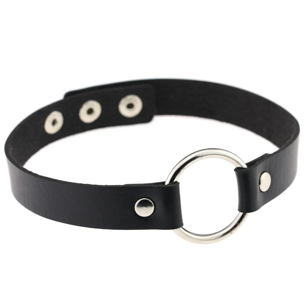BDSM Different Style Fashion Punk Men Torques Necklace Gothic PU Leather Choker Collar Necklace Women Body Chain