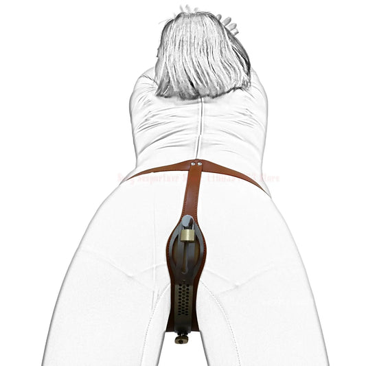 Leather T-Shaped Female Lock Belt Masturbator Strap On Pants Underwear Fetish Chastity Sex Chastity Device Bdsm Toys