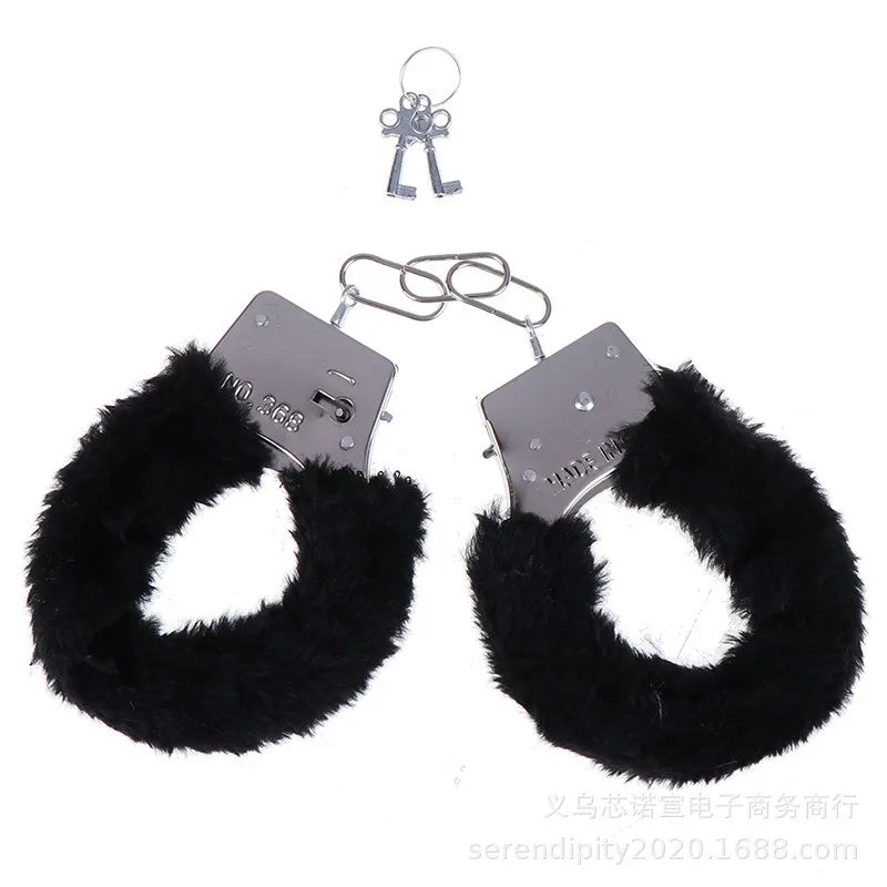 Fuzzy Plush Handcuffs  Soft Bondage Restraints for Couples Play  Adjustable  Comfortable