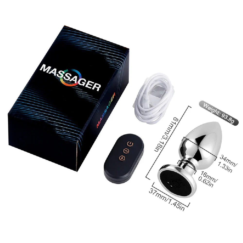 Electroshock Anal Vibrator กระแสไฟฟ้าขนาดเล็ก เครื่องกระตุ้น รีโมทควบคุมปลั๊กทวารนวดต่อมลูกหมาก ของเล่นผู้ใหญ่สำหรับชายและหญิงทางทวารหนัก