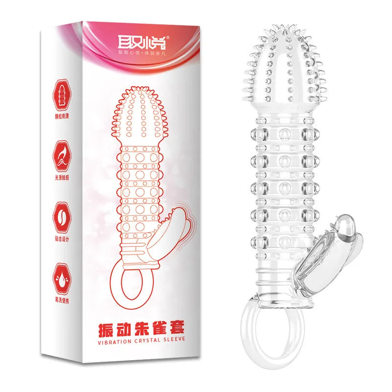 Silicone Penis Sleeves Reusable Condoms Cock Enlarger Penis Erection Sex Toy for Men Transparent Penis Enlargement Men Sex Toys