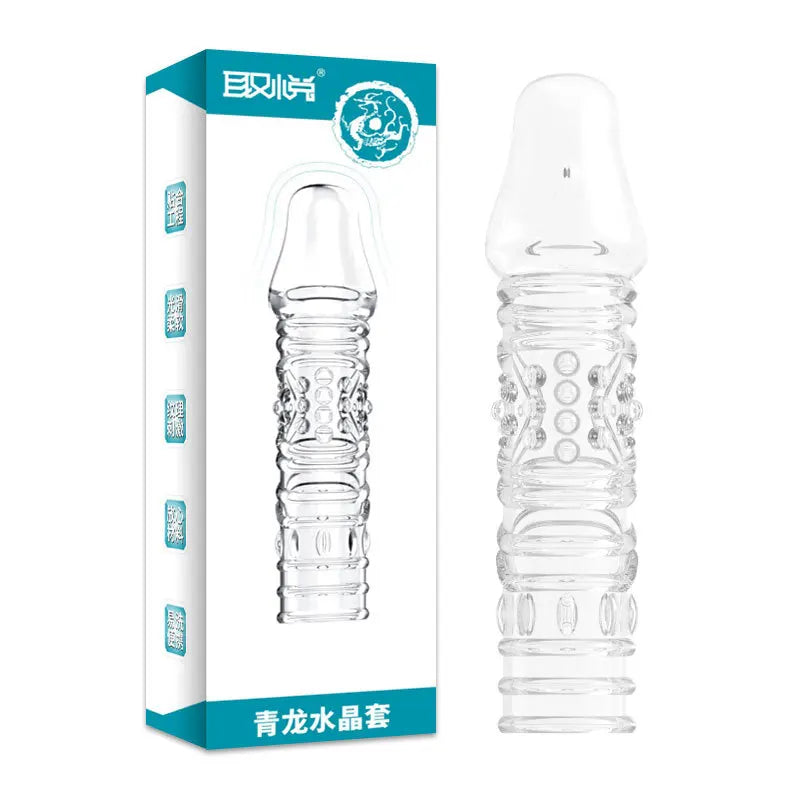 Silicone Penis Sleeves Reusable Condoms Cock Enlarger Penis Erection Sex Toy for Men Transparent Penis Enlargement Men Sex Toys