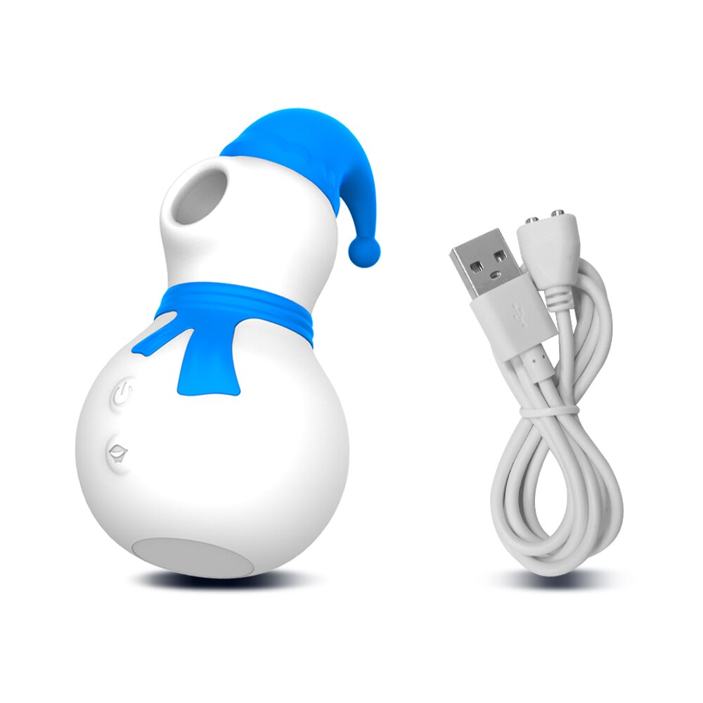 Snowman Clit Sucker Vibrator เซ็กซ์ทอยสำหรับผู้หญิงผู้ใหญ่18หัวนมคริสต์มาสหญิง Clitoris สูญญากาศกระตุ้นอมควย Oral