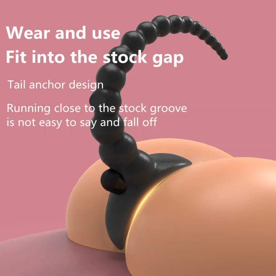 TPE with Vibrator Dog Tail Butt Plug Puppy Tail Anal Plug Toys G-spot Stimulator Erotic Adult Toys Slave Women Tail Gay Sex Toys