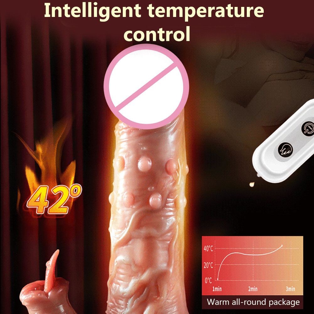 Thrusting Dildo จริง Vibrator ดูดถ้วย Telescopic ความร้อน Penis Vibrator หญิง Masturbator เซ็กซ์ทอยสำหรับสตรี