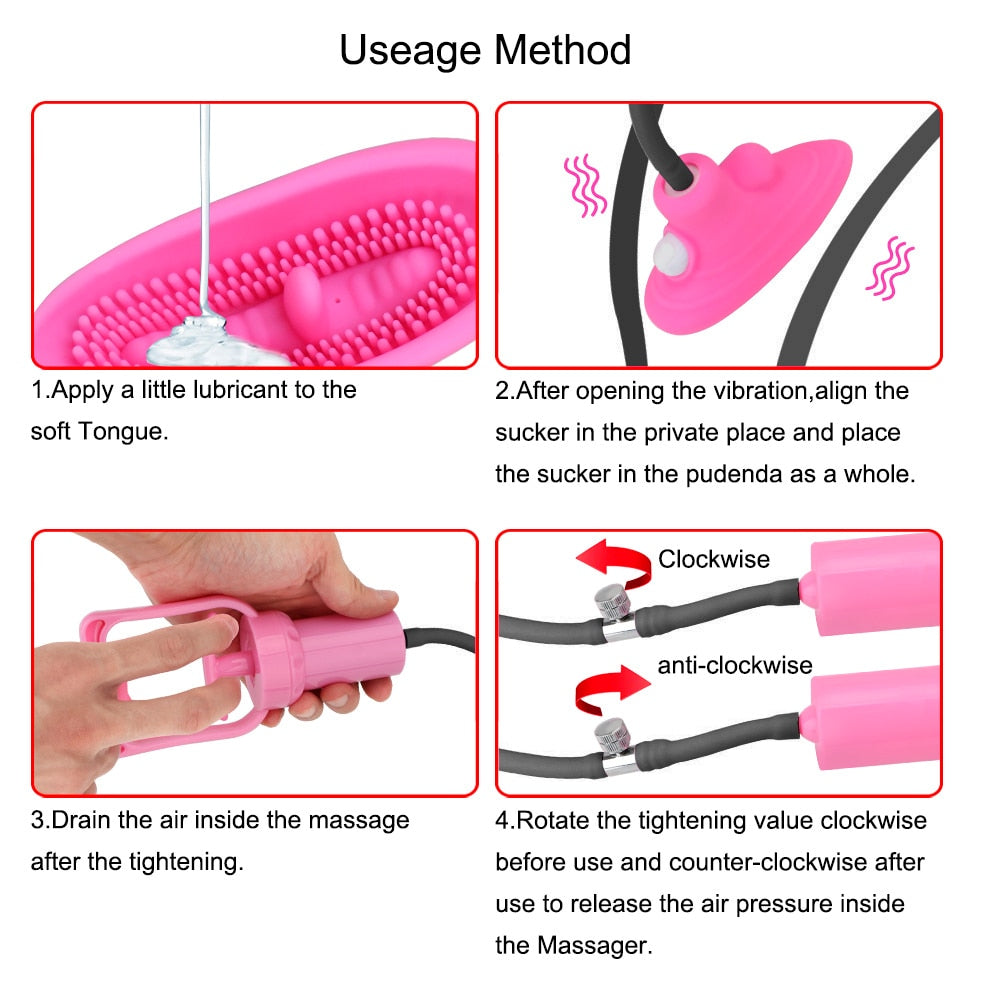 Tongue Licking Sucking Vagina Pump Masturbator Clitoris Stimulator Nipple Vibrator Vacuum Pussy Pump 10 Speed Sex Toys for Woman