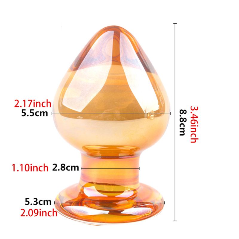Transparent Butt Plug Waterproof Women Glass Massager Stimulation Adult Sex Toy 8.5 X 5.4cm