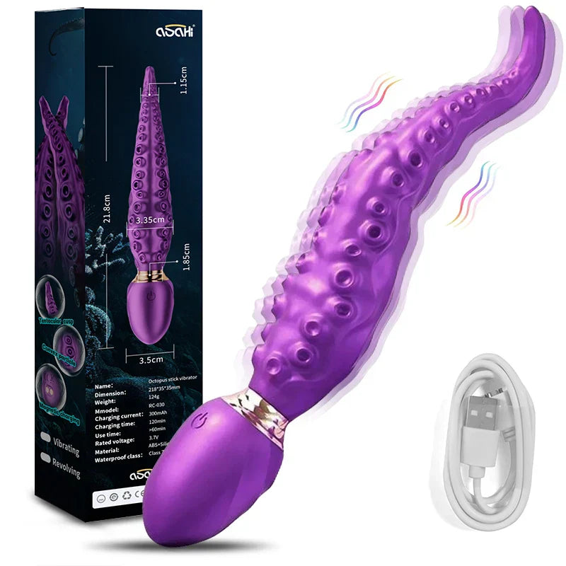 ไวเบรเตอร์มอนสเตอร์สมจริงรูปปลาหมึกสำหรับจุดจี (G-Spot) พร้อม 7 โหมดการสั่นอันทรงพลัง ของเล่นทางเพศสำหรับผู้ใหญ่เพื่อกระตุ้นช่องคลอดและทวารหนักสำหรับผู้หญิง