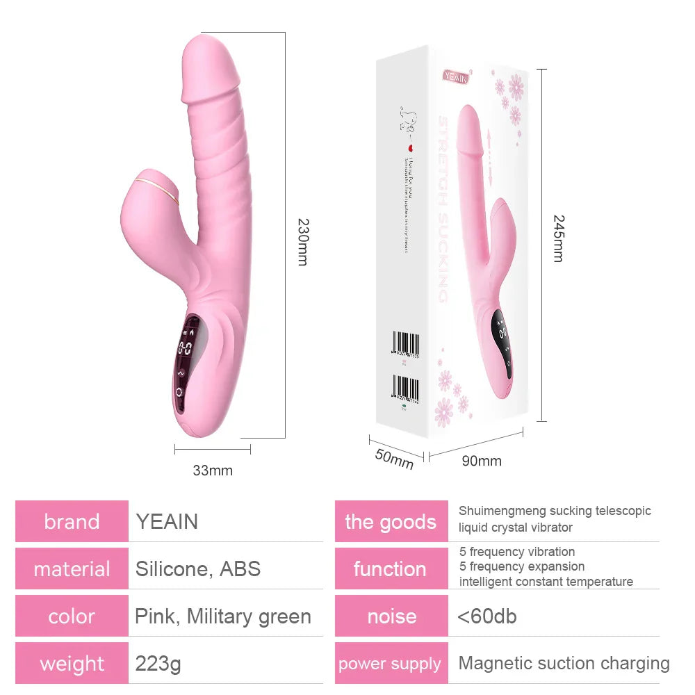 ของเล่นทางเพศสำหรับผู้ใหญ่ หัวอวัยวะเพศชายจำลอง ส่วนขยายระยะไกล การเลียกระตุ้น การสั่นเป็นจังหวะ การควบคุมด้วยระบบสัมผัส LCD การทำความร้อนด้วยคลิกเดียว