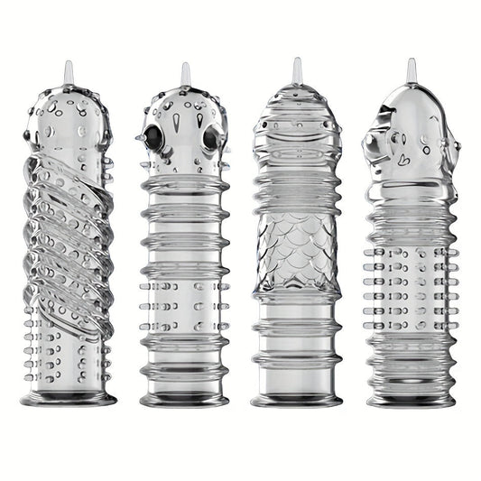 Crystal Men's Adult Sex Toy Penis Cover Sleeve Penis Extender Reusable Delay Ejaculation Add More Fun And Excitement For Men Women Couples
