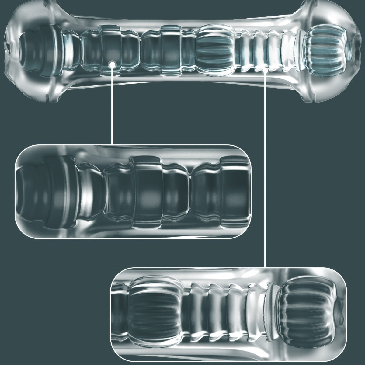Mesterstar Dual Open Ended 360° Rotating Male Masturbators Stroker Sleeve. Pocket Pussy Sex Toys for Adult with 3D Crystal Realistic Textured Vagina Male Masturbators Cup