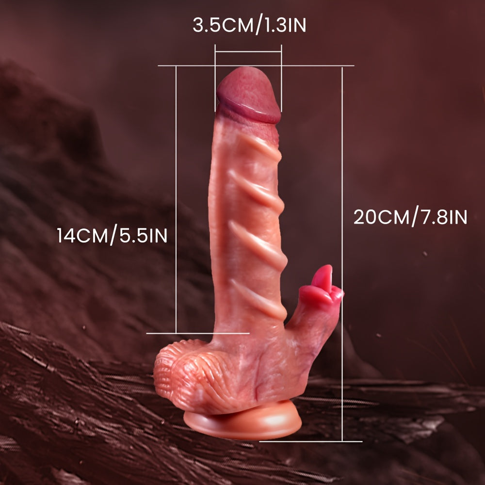 ของเล่นทางเพศแบบยืดได้ 8 นิ้ว - เครื่องกระตุ้นทวารหนักหญิงที่สมจริง 4-in-1 พร้อมโหมดการยืด 7 โหมดและการสั่น 7 โหมด ควบคุมด้วยรีโมทไร้สาย และฟังก์ชันทำความร้อน