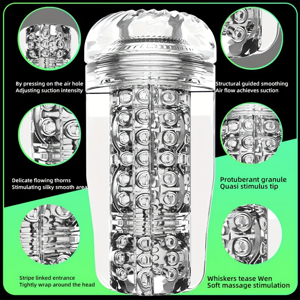 Male Masturbation Cup Soft Vagina Sex Toy Transparent Vagina Adult Endurance Training Adult Products Vacuum Pocket Cup Men