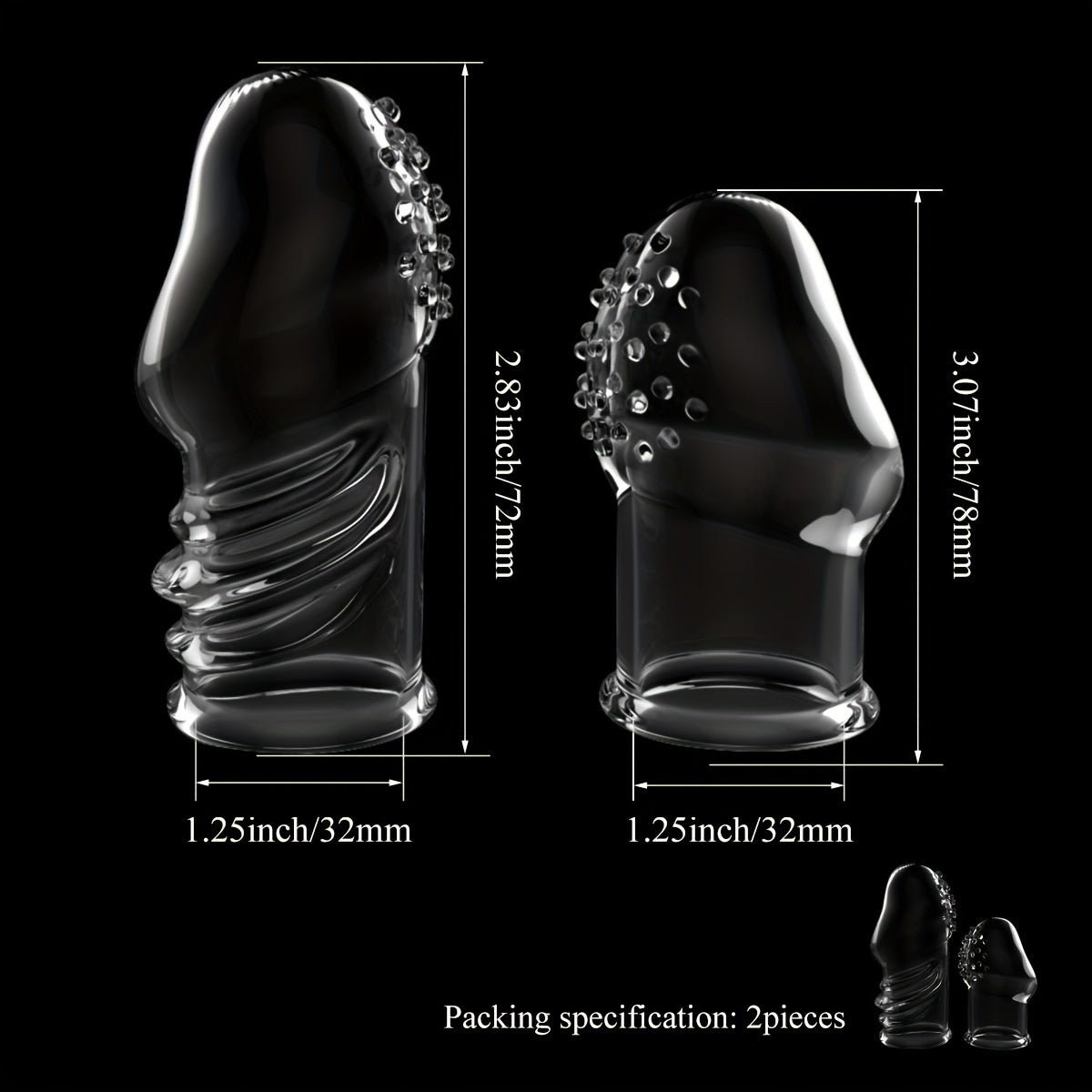 2pcs Transparent Permanent Empty Penis Sleeve. Soft Elastic TPE Material. Delayed Ejaculation Penis Ring. Reusable Dildo Penis Sleeve. Granular Texture Penis Extender. Physical Sensitivity Reduction. Penis Expansion For Men And Couples To Use Sex Toy